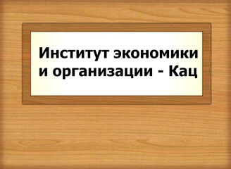 Институт экономики и организации - Кац