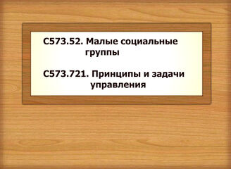 С573.52. Малые социальные группы С573.721. Принципы и задачи управления