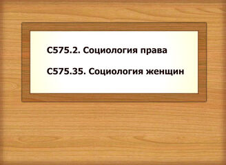 С575.2. Социология права С575.35. Социология женщин