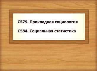 С579. Прикладная социология  -  С584. Социальная статистика