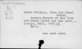Great Britain. Iron and Steel Board