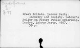 Great Britain. Labour Party