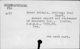 Great Britain. National Coal Board