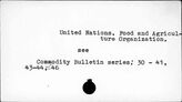 United Nations. Food and agriculture Organization