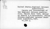 United States. Regional Science Association