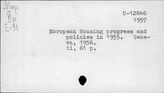 Жилищный вопрос. Европа