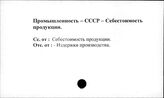 Промышленность. СССР. Себестоимость продукции
