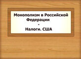 Монополизм в Российской Федерации - Налоги. США
