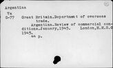 G.B. Department of overseas trade