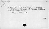 G.B. Ministry of  Defence