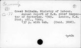 G.B. Ministry of  Labour