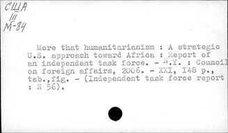 США. Отношения со странами Африки