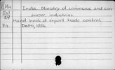 India. Ministry of commerce and consumer industries