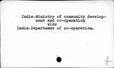 India. Ministry of community development and co-operation