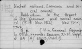 UN. Economic and social council - UN. Secretary General