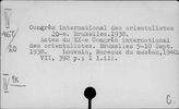 20-й Международный конгресс ориенталистов. Брюссель. 1938